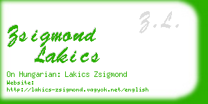 zsigmond lakics business card